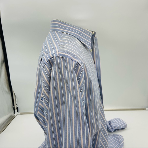 Burberry Blue Striped Button-Up Shirt 16 - 34 - Picture 6 of 16